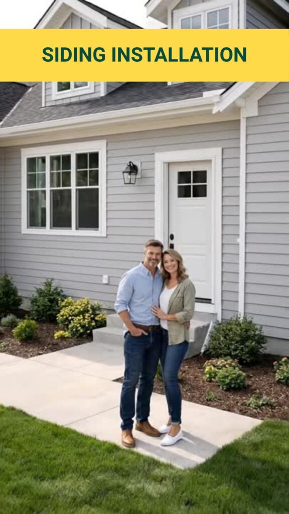 Siding Installation - happy family after an install